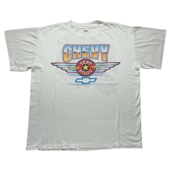Vintage 80’s Chevy Car T Shirt Test Pilot Single Stitched 1987 Size L - Picture 2 of 10